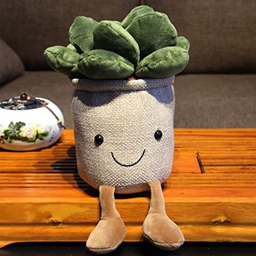 OUKEYI 9.8-Inch Succulent Plush Toy – Soft Potted Plant Pillow for Decoration or Gift