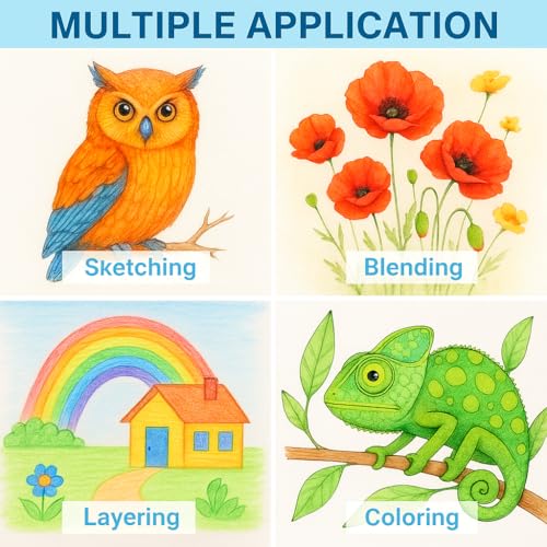 Ouksma 36 Pre-Sharpened Colored Pencils with Built-in Erasers – Erasable Art Pencils for Adults and Kids, School Supplies