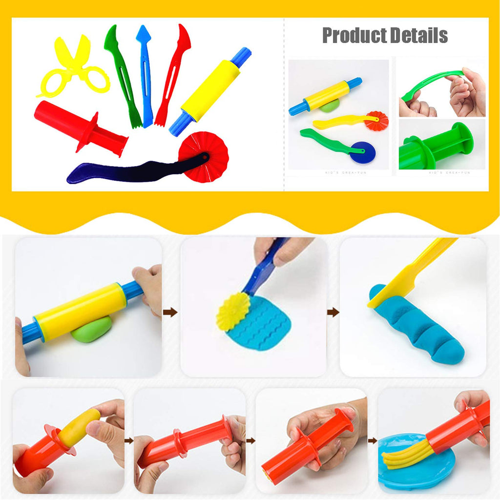 Oun Nana 32-Piece Dough Tool Set for Kids – Molds, Rollers, Cutters & Scissors for Creative Play