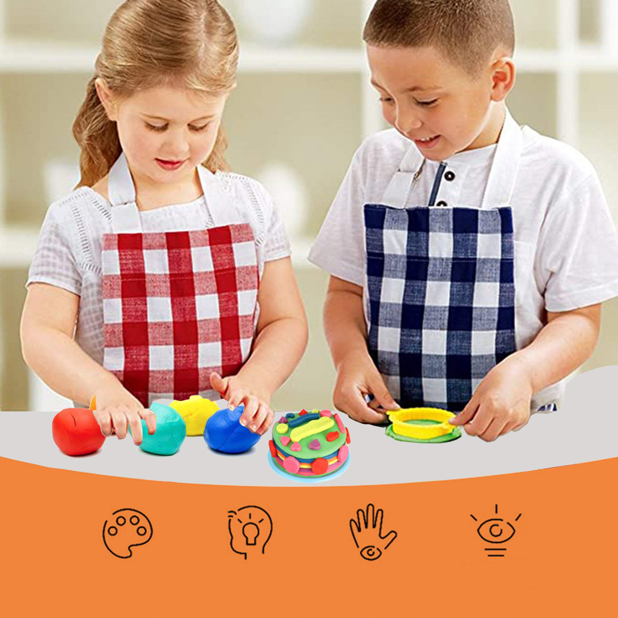 Oun Nana 32-Piece Dough Tool Set for Kids – Molds, Rollers, Cutters & Scissors for Creative Play