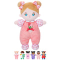 OUOZZZ Soft Baby Doll 10" Tulip Pink – Cuddly First Birthday Gift for 1 Year Old Girl