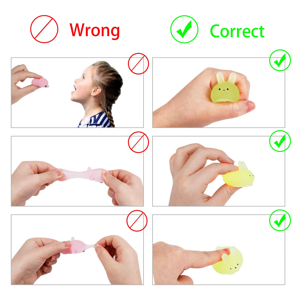 Outee 16-Pack Mini Mochi Animal Toys – Glow in the Dark Stress Relief Squishies for Kids Party Favors