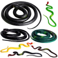 Outee 7-Pack Lifelike Rubber Snakes - 3 Sizes Up to 47.2 Inches - Fake Snake Props for Garden Deterrent, Pranks & Party Decor