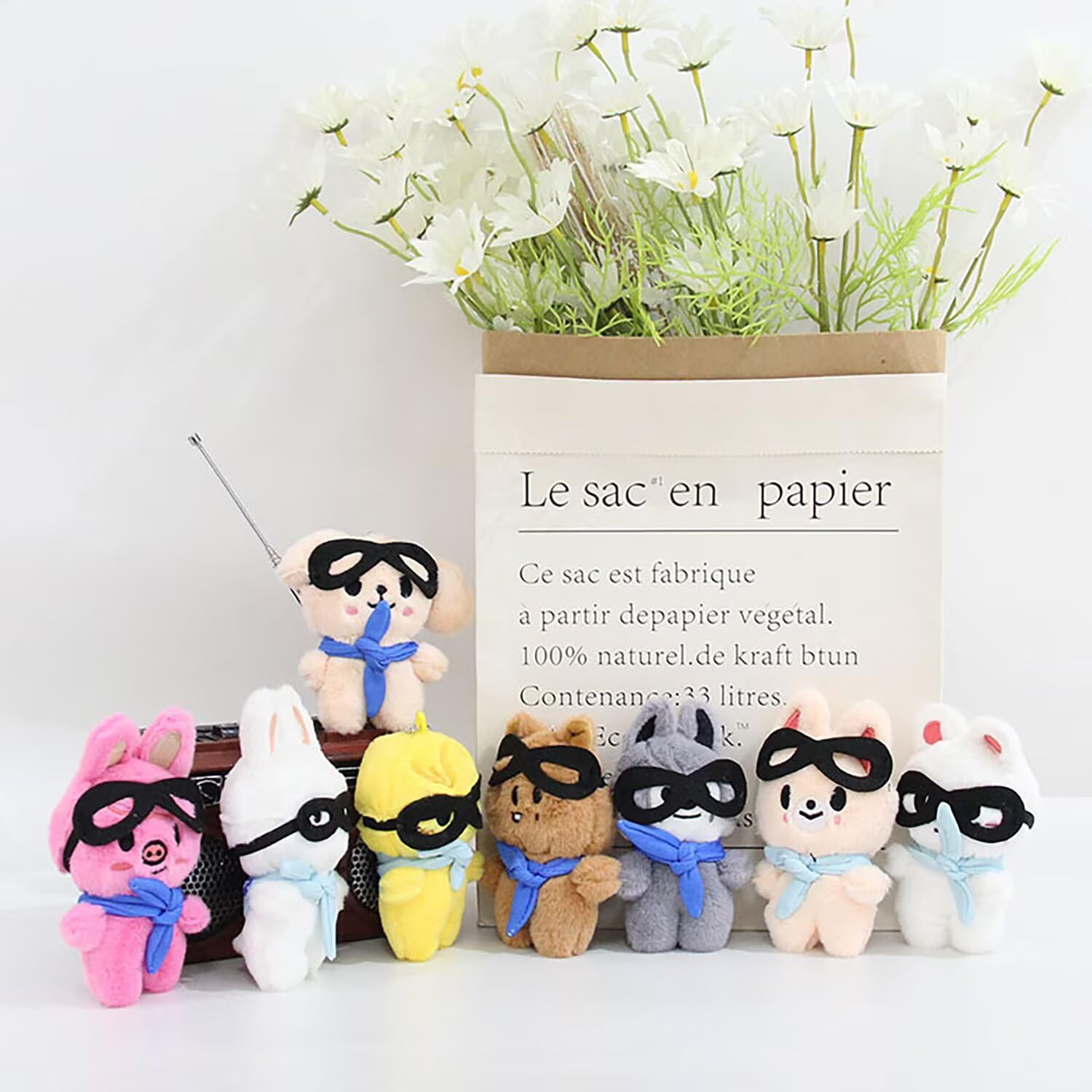 Outofgas SKZ Dwaekki Pilot Plush Toy – 12cm 3rd Fan Meeting Doll with Sunglasses & Beanie Eyes for STAY