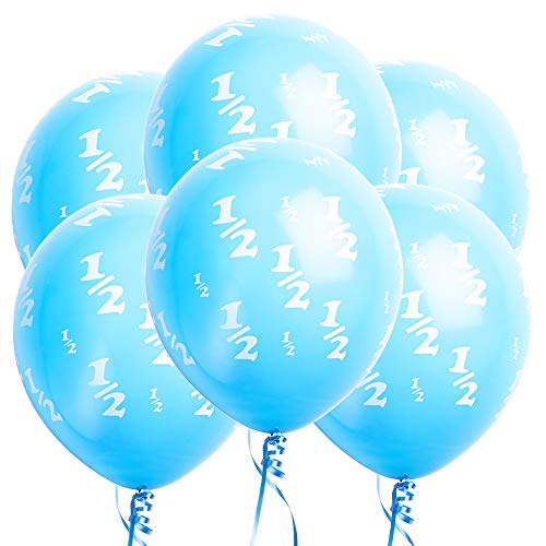 Over The Line Half Birthday Party Pack – Blue Theme with Candle, Balloons, Hat & Banners
