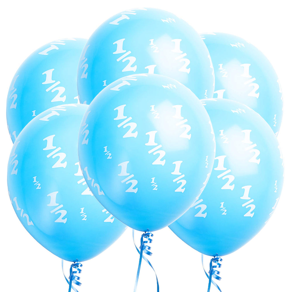 Over The Line Half Birthday Party Pack – Blue Theme with Candle, Balloons, Hat & Banners