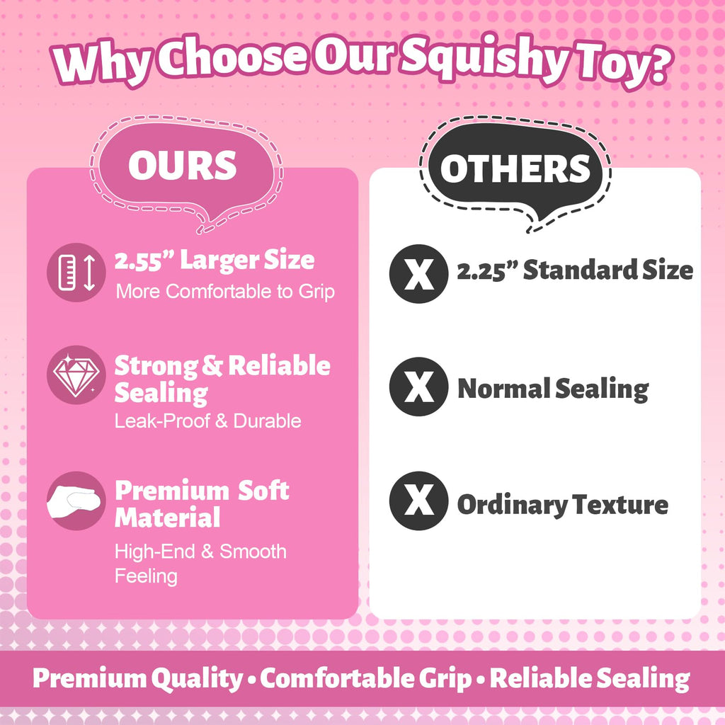 Oversized Dense Gel Stress Cube (2.55") - Firm Slow-Rise Fidget Toy - Leak-Proof Design for Anxiety Relief - Sensory Gift for Adults & Teens