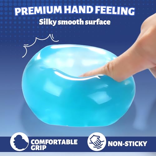 Oversized Stress Cube 2.55 Inches - Firm Dense Gel Fidget Toy with Slow Rise - Leak-Proof Design for Adults & Teens