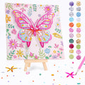 Ovveroche Butterfly Diamond Art Kit for Kids Ages 8-12 – 3D DIY Gem Painting with Stand, Pink
