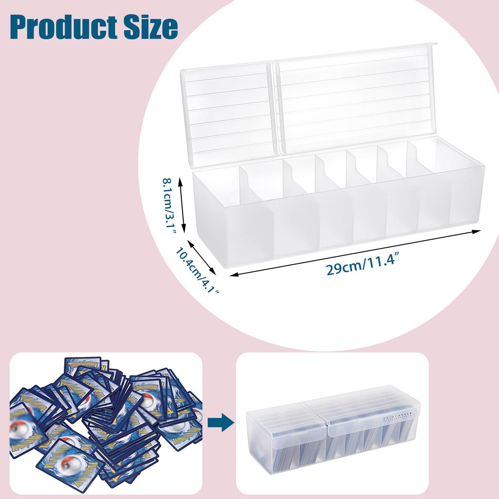 OwnMy White Plastic Trading Card Storage Box with Fixed Dividers, Holds 300+ Cards