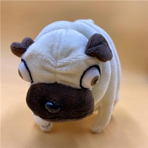 OZIF Cute Pug Plush Stuffed Animal in Costume - 7 Inch Soft Plushie with Hanging Chain, Washable Dog Toy for Kids and Collectors