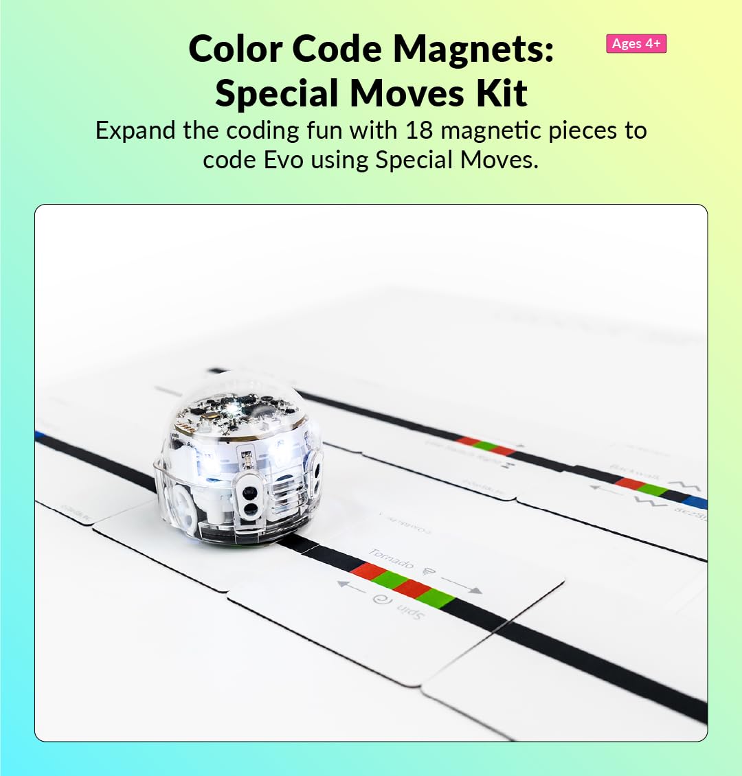 Ozobot Color Code Magnets Special Moves Kit - 18 Tile Coding Set for Kids Ages 3+