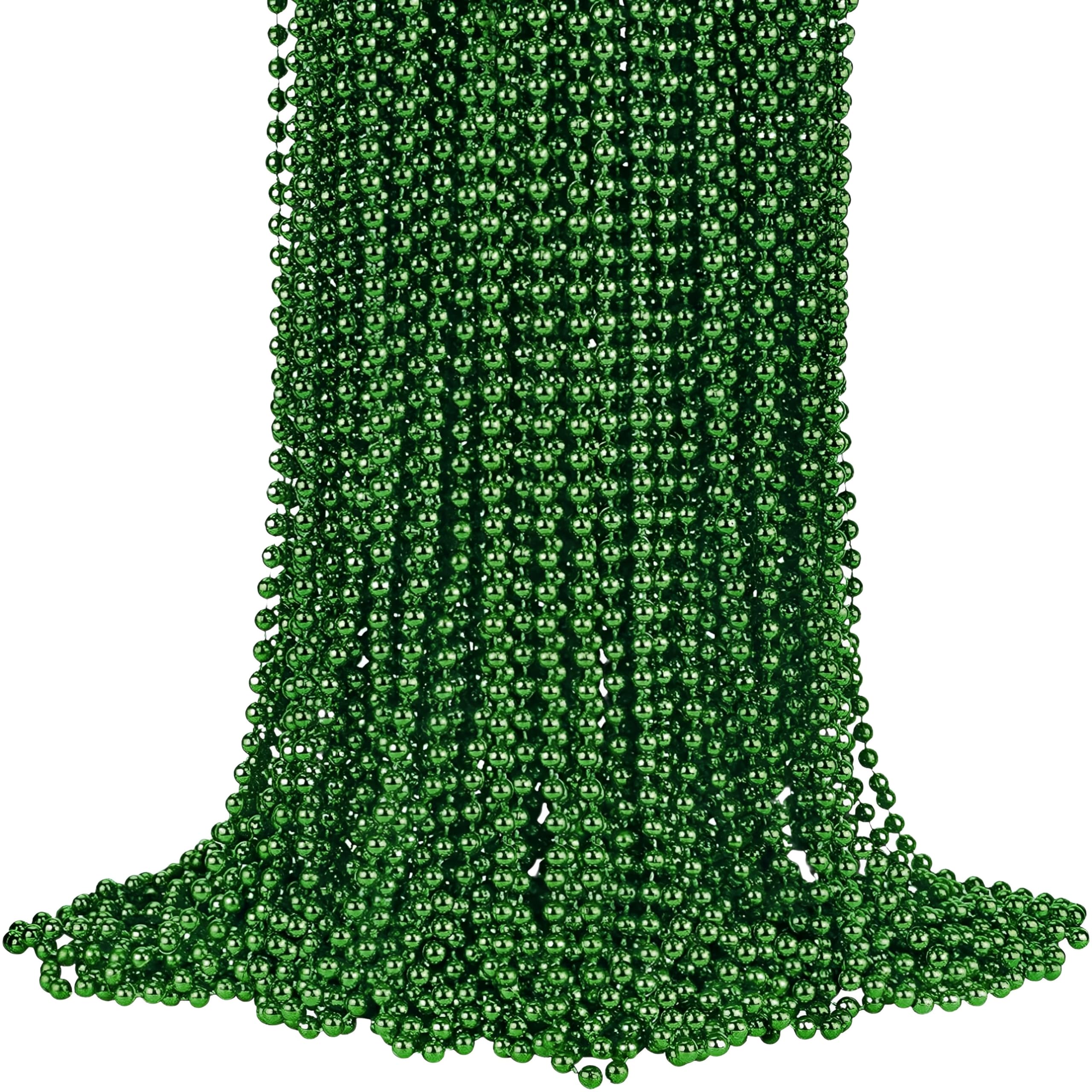 Pack of 50 Green Bead Necklaces (30") by Amscan – Party Favors for Mardi Gras, Halloween & More