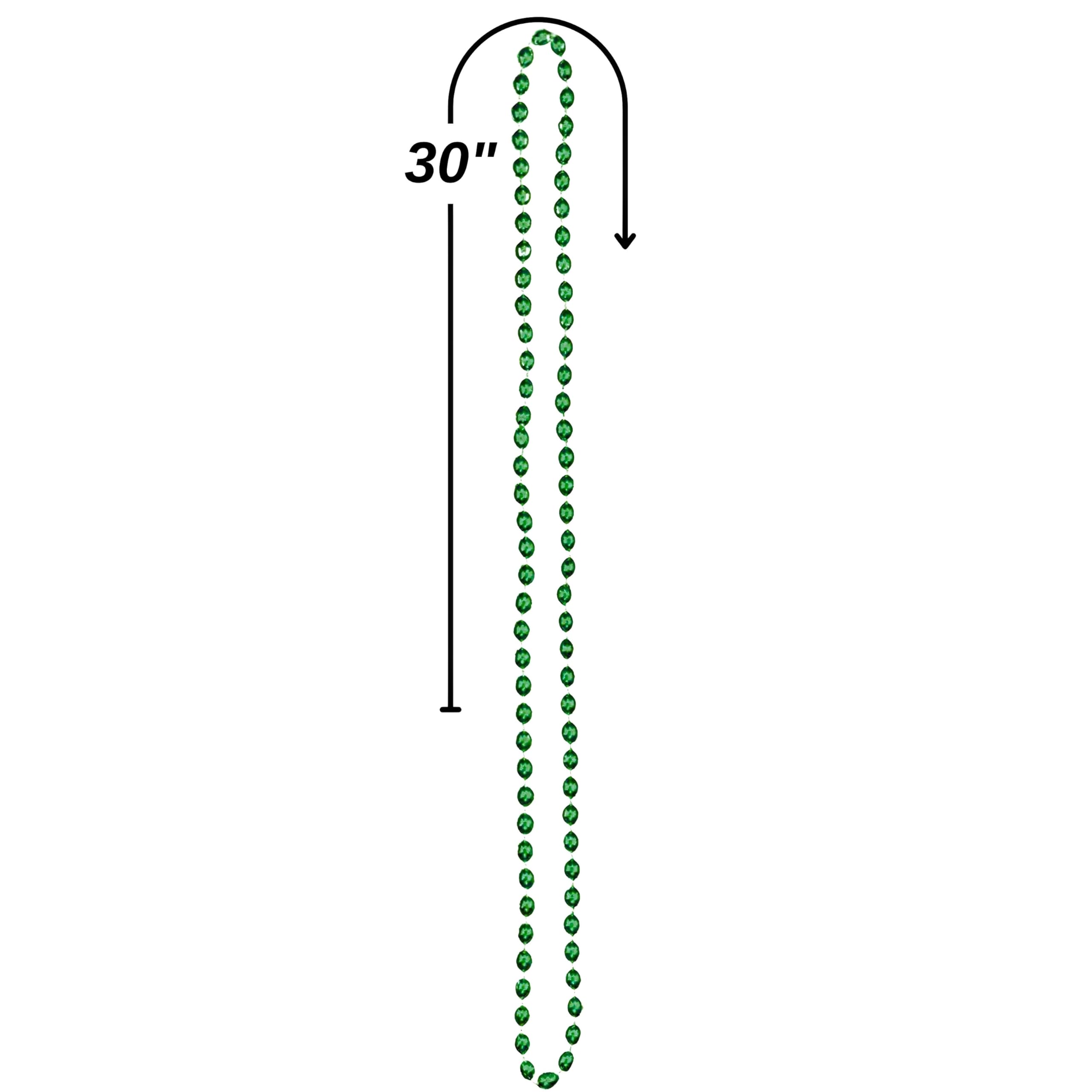 Pack of 50 Green Bead Necklaces (30") by Amscan – Party Favors for Mardi Gras, Halloween & More