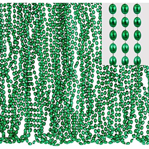 Pack of 50 Green Bead Necklaces (30") by Amscan – Party Favors for Mardi Gras, Halloween & More