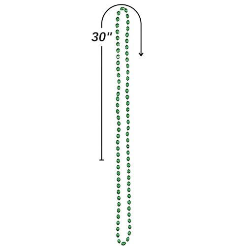Pack of 50 Green Bead Necklaces (30") by Amscan – Party Favors for Mardi Gras, Halloween & More