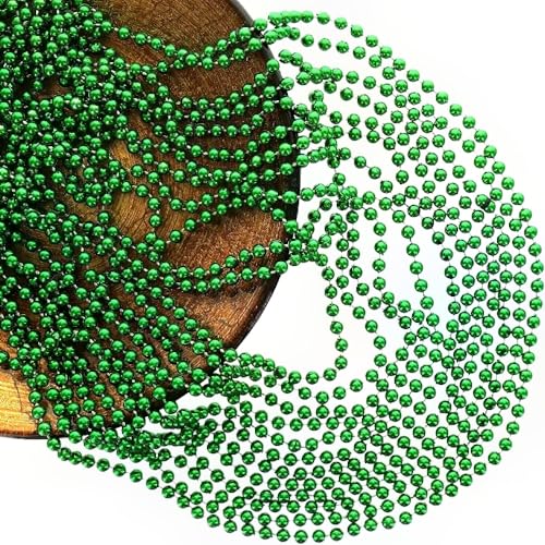Pack of 50 Green Bead Necklaces (30") by Amscan – Party Favors for Mardi Gras, Halloween & More