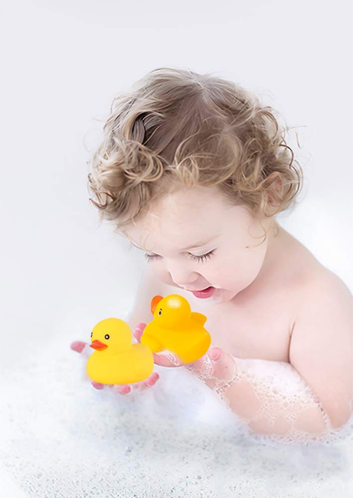 Pack of 50 Mini Rubber Ducks – Squeaky Floating Bath Toys for Toddlers, Party Favors & Baby Shower Decor (1.6-Inch)
