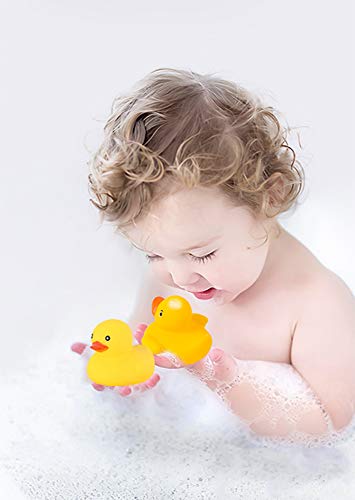 Pack of 50 Mini Rubber Ducks – Squeaky Floating Bath Toys for Toddlers, Party Favors & Baby Shower Decor (1.6-Inch)