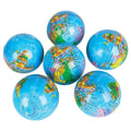 Pack of 6 Globe Stress Balls – 3 Inch Planet Earth Squeeze Toys for Stress Relief and Geography Learning