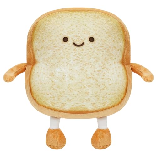 Pacreck Toast Bread Plush Pillow – 7-Inch Cute Bear Face Stuffed Toy for Kids and Adults