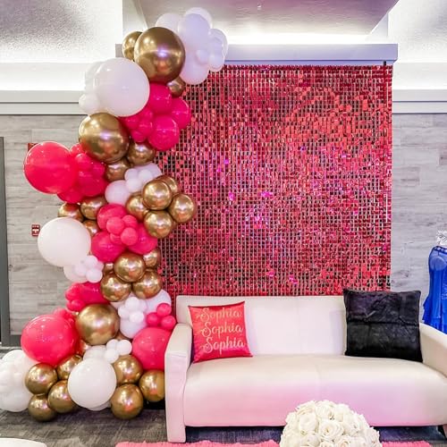Paeyeq Pink and Gold Balloons 60 Pack – 12 Inch Latex Balloons for Birthday, Wedding, Baby Shower Decorations