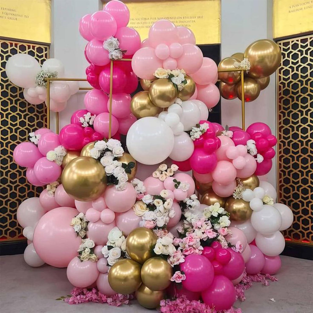 Paeyeq Pink and Gold Balloons 60 Pack – 12 Inch Latex Balloons for Birthday, Wedding, Baby Shower Decorations