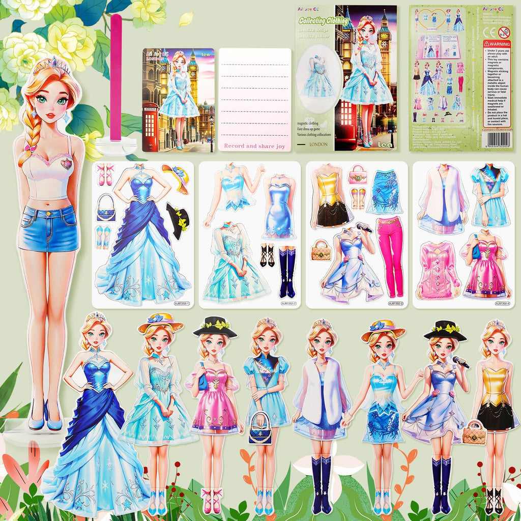 PainZieteg Magnetic Dress Up Dolls for Girls Ages 4-10 – Lea Princess Paper Doll with Magnetic Outfits