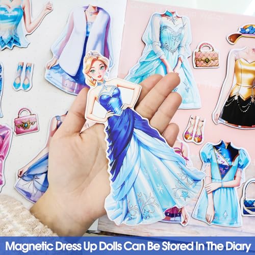 PainZieteg Magnetic Dress Up Dolls for Girls Ages 4-10 – Lea Princess Paper Doll with Magnetic Outfits