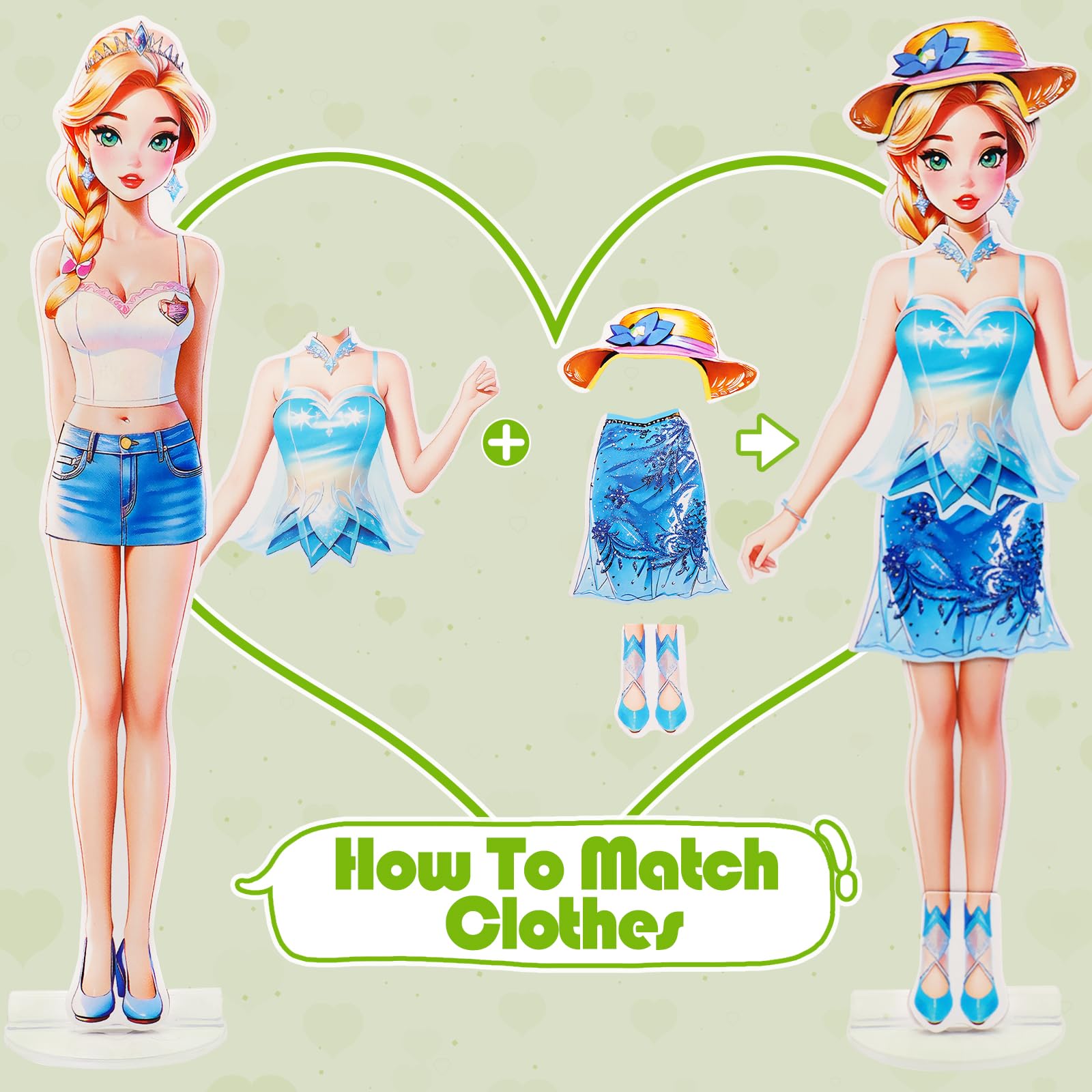 PainZieteg Magnetic Dress Up Dolls for Girls Ages 4-10 – Lea Princess Paper Doll with Magnetic Outfits