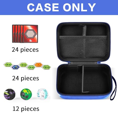 PAIYULE Bakugan Storage Case - Blue Faux Leather Organizer for BakuGear, Cards & Figures