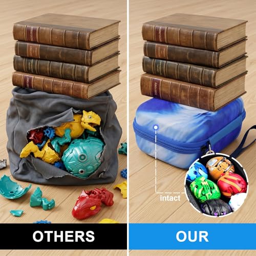 PAIYULE Bakugan Storage Case - Blue Faux Leather Organizer for BakuGear, Cards & Figures