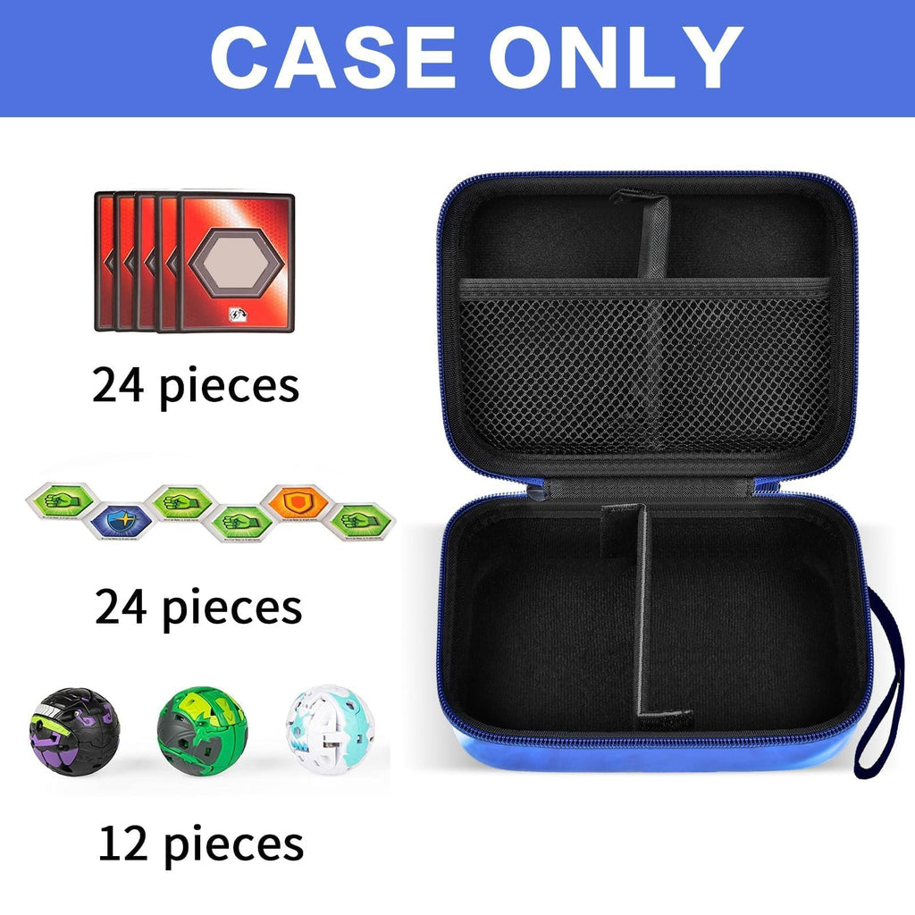 PAIYULE Bakugan Storage Case - Blue Faux Leather Organizer for BakuGear, Cards & Figures