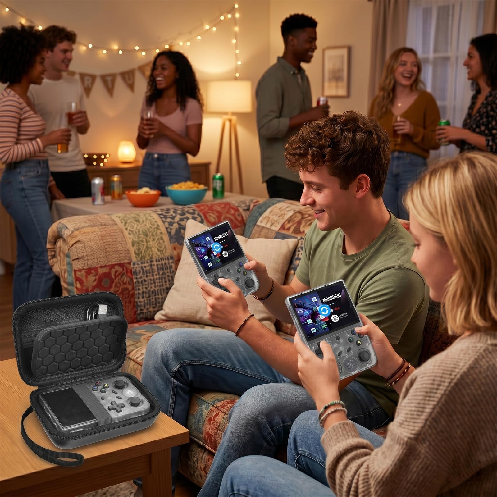 PAIYULE Travel Case for R36S / RG353V / RG353VS / Game Boy Retro Handheld Console Storage Bag