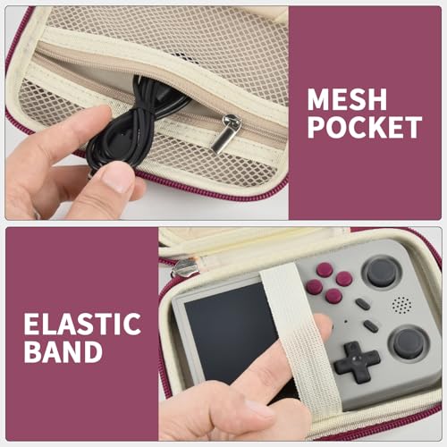 PAIYULE Travel Case for RG353V/RG353VS/R36S – Beige Handheld Console Carrying Bag