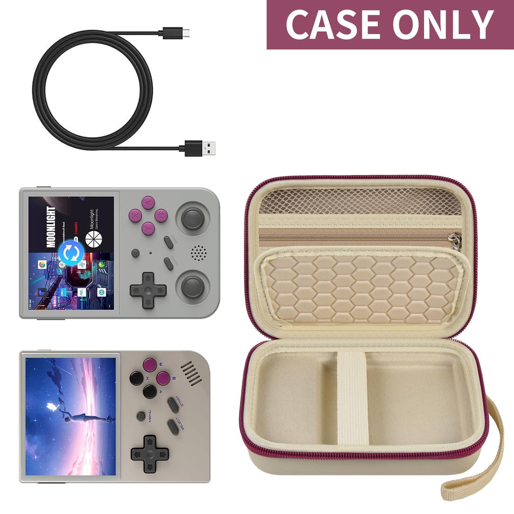 PAIYULE Travel Case for RG353V/RG353VS/R36S – Beige Handheld Console Carrying Bag