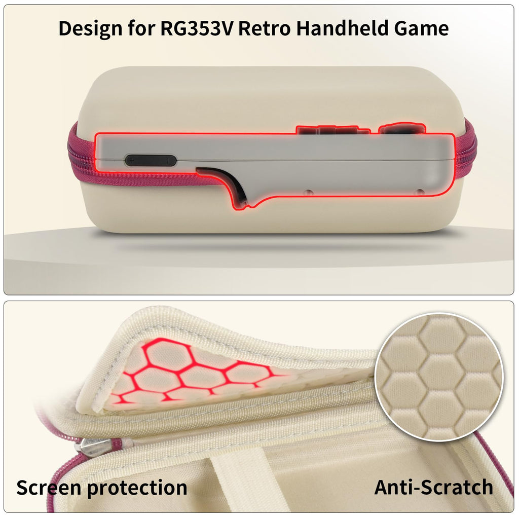 PAIYULE Travel Case for RG353V/RG353VS/R36S – Beige Handheld Console Carrying Bag