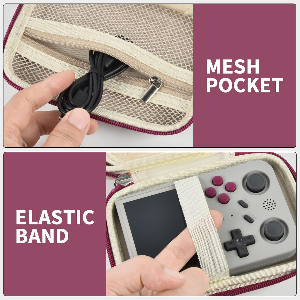 PAIYULE Travel Case for RG353V/RG353VS/R36S – Beige Handheld Console Carrying Bag