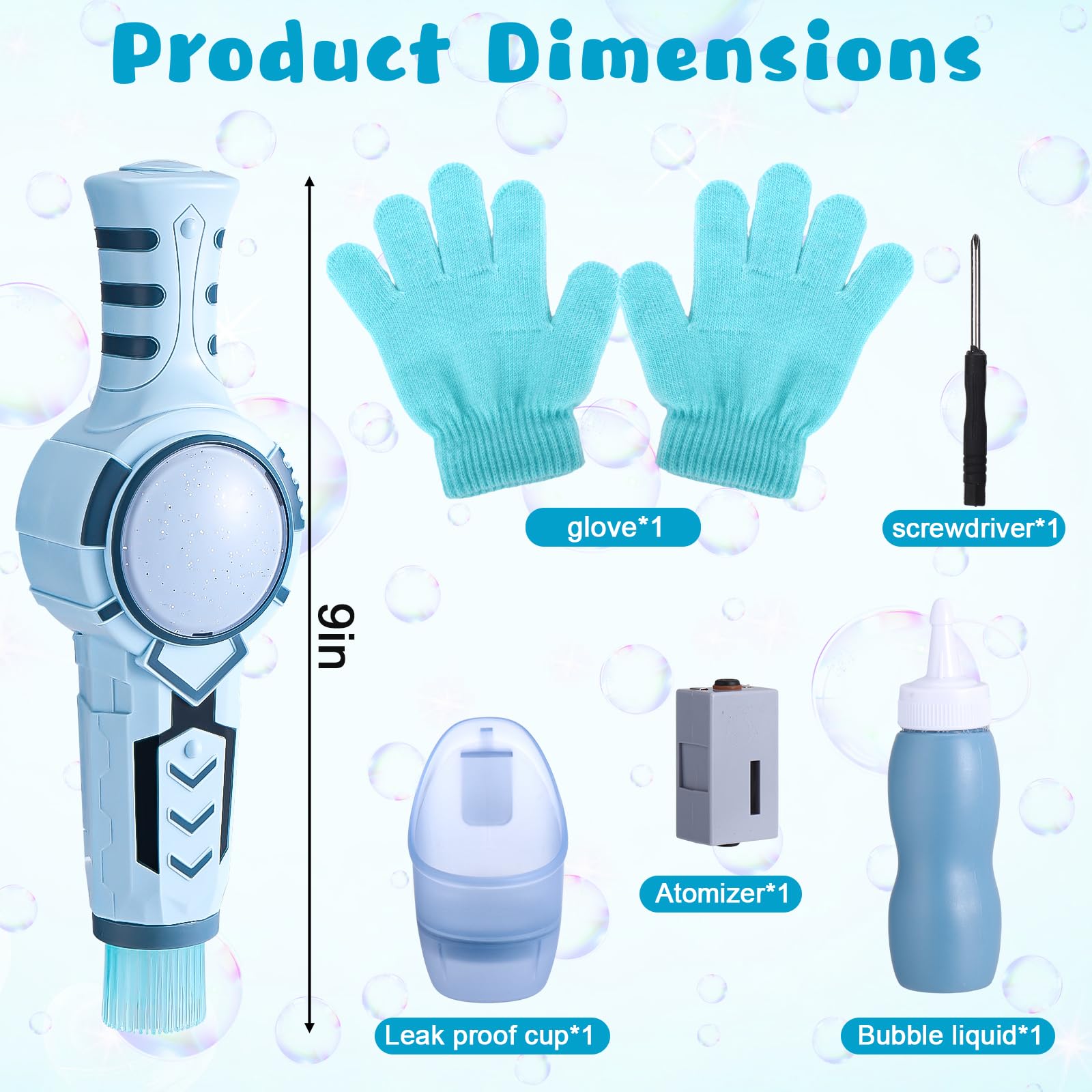 Palksky Fog Bubble Machine – Smoke-Filled Bubbles with Magic Gloves for Kids
