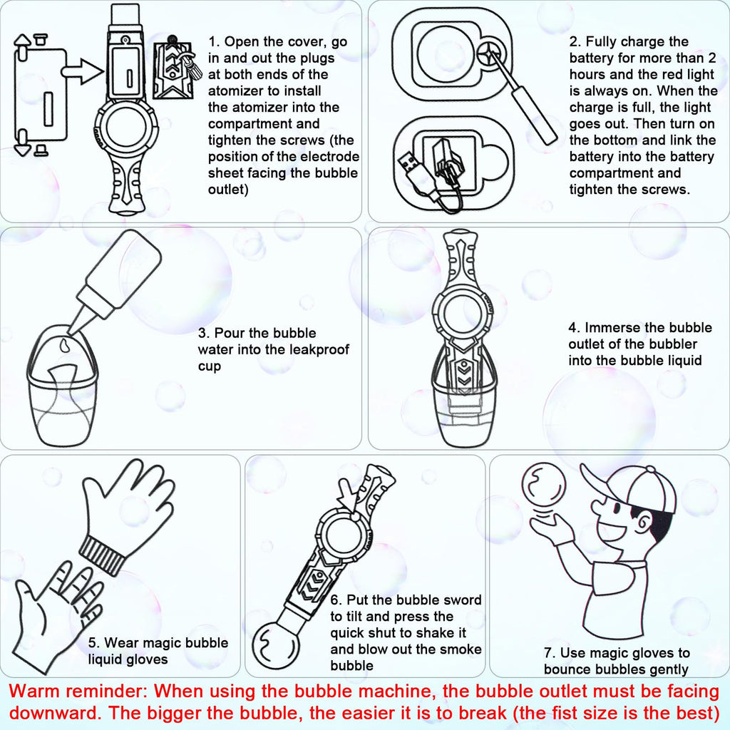 Palksky Fog Bubble Machine – Smoke-Filled Bubbles with Magic Gloves for Kids