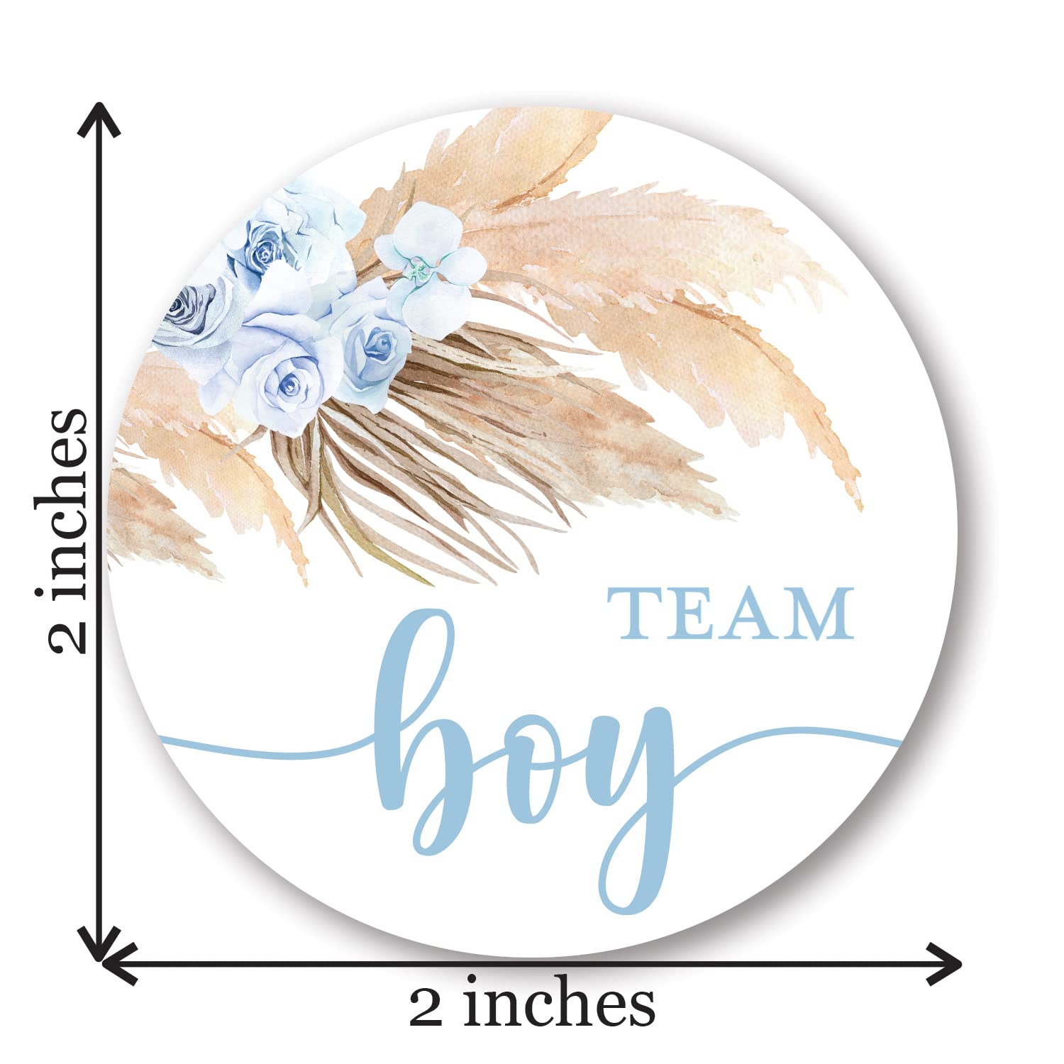 Pampas Grass Gender Reveal Stickers – 40 Labels (20 Pink, 20 Blue) by InvitationHouse