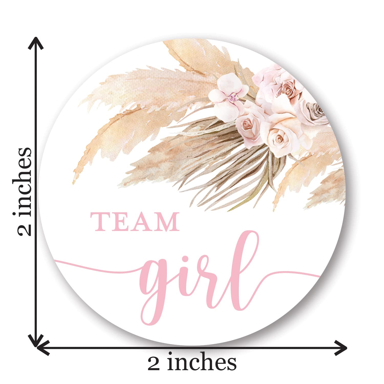 Pampas Grass Gender Reveal Stickers – 40 Labels (20 Pink, 20 Blue) by InvitationHouse