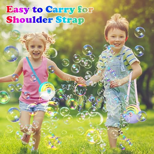 PANACARE Astronaut Bubble Machine with Fireworks Effect – 20,000+ Bubbles/Min, Rechargeable, DIY Stickers, 240ml Tank
