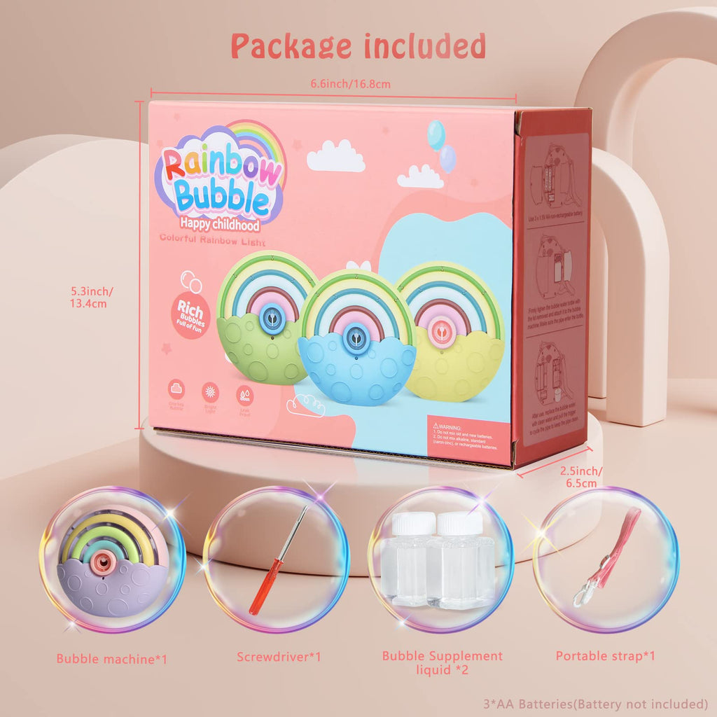 PANACARE Astronaut Bubble Machine with Fireworks Effect – 20,000+ Bubbles/Min, Rechargeable, DIY Stickers, 240ml Tank