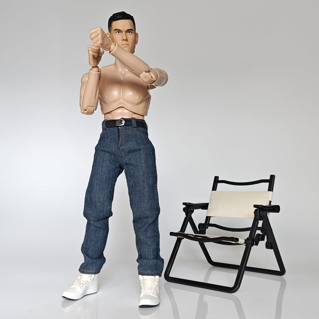 Panchitalk 1/6 Scale Classic Jeans with Belt for 12-Inch Male Action Figures – Navy Blue