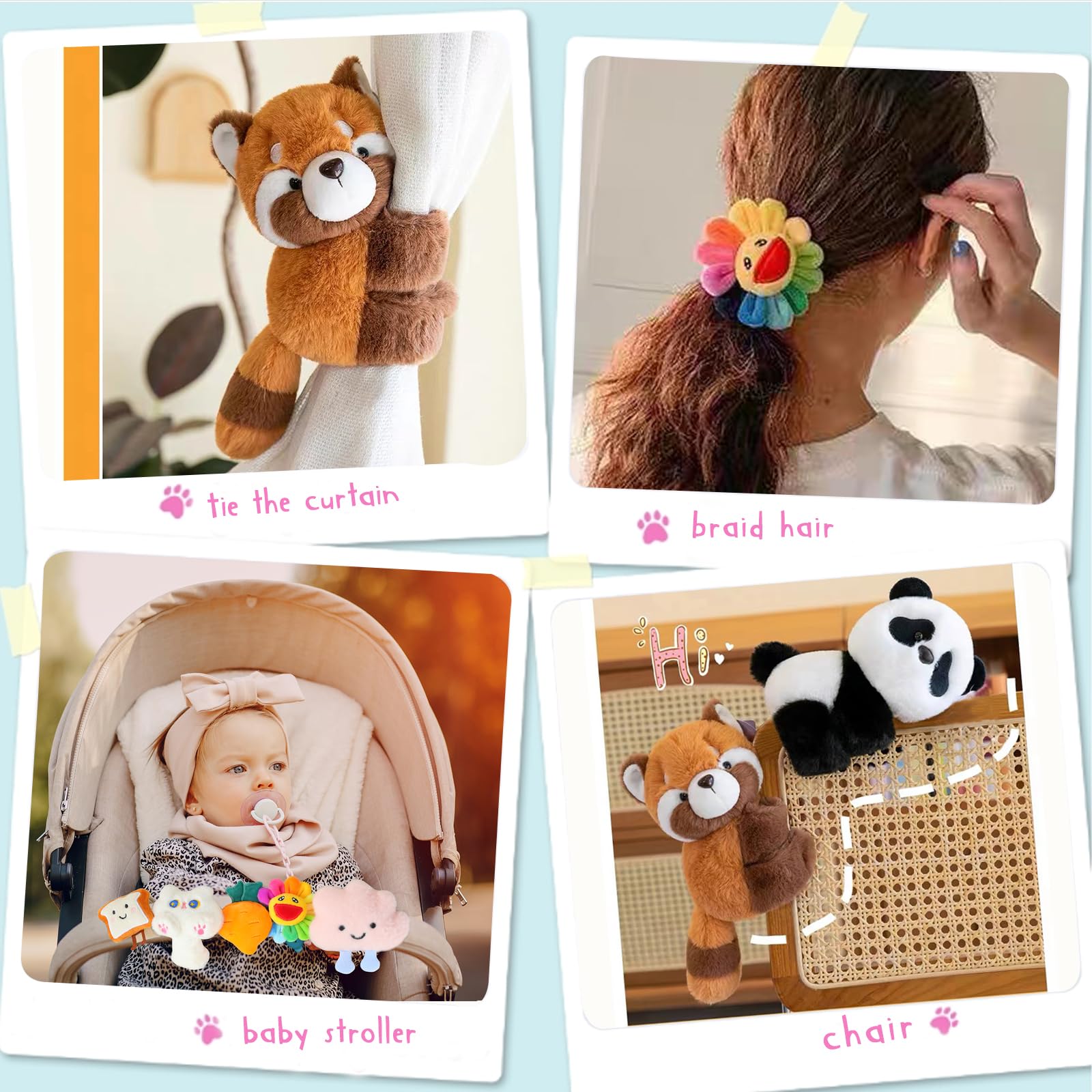 Panda Plush Slap Bracelet – Soft Stuffed Animal Snap Bracelet for Kids