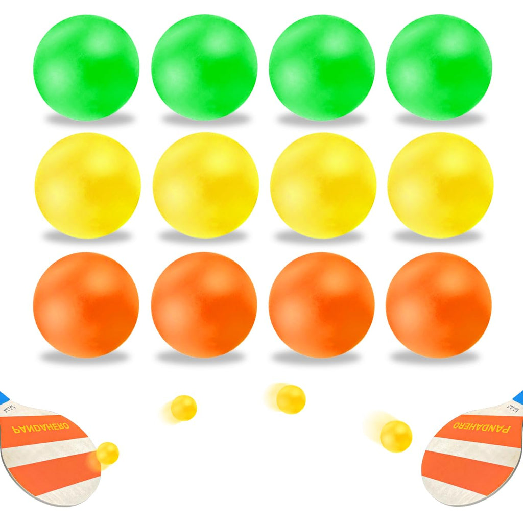 Pandahero Beach Paddle Ball Replacement Set - 12 High-Visibility Waterproof Balls for Smash Ball, Pro Kadima, and Outdoor Paddle Games