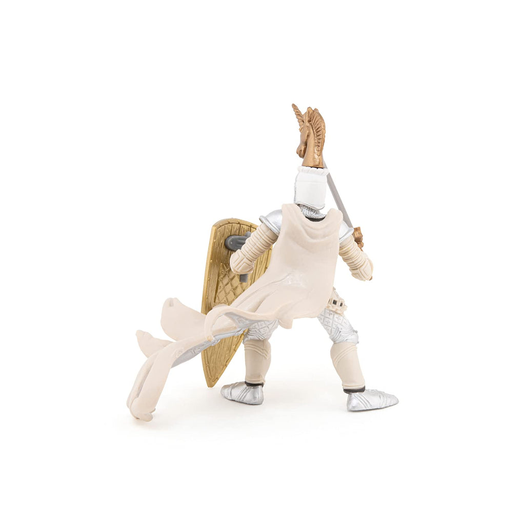 Papo Knight Unicorn Silver Figurine – Hand-Painted Master at Arms Collectible