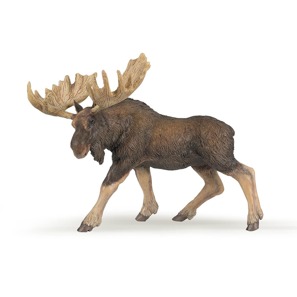 Papo Standing North American Moose Toy Figurine – Hand-Painted Plastic Animal from France