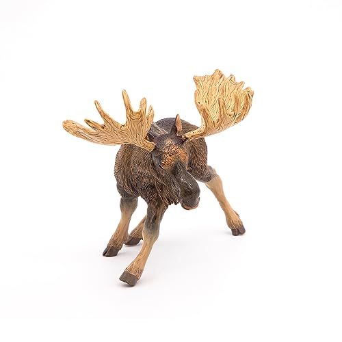 Papo Standing North American Moose Toy Figurine – Hand-Painted Plastic Animal from France